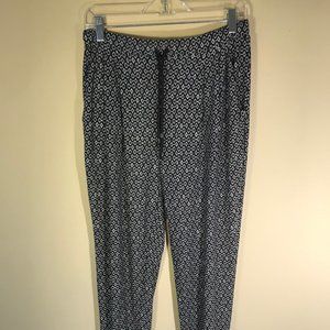 Mango High Rise Black & White Patterned Joggers